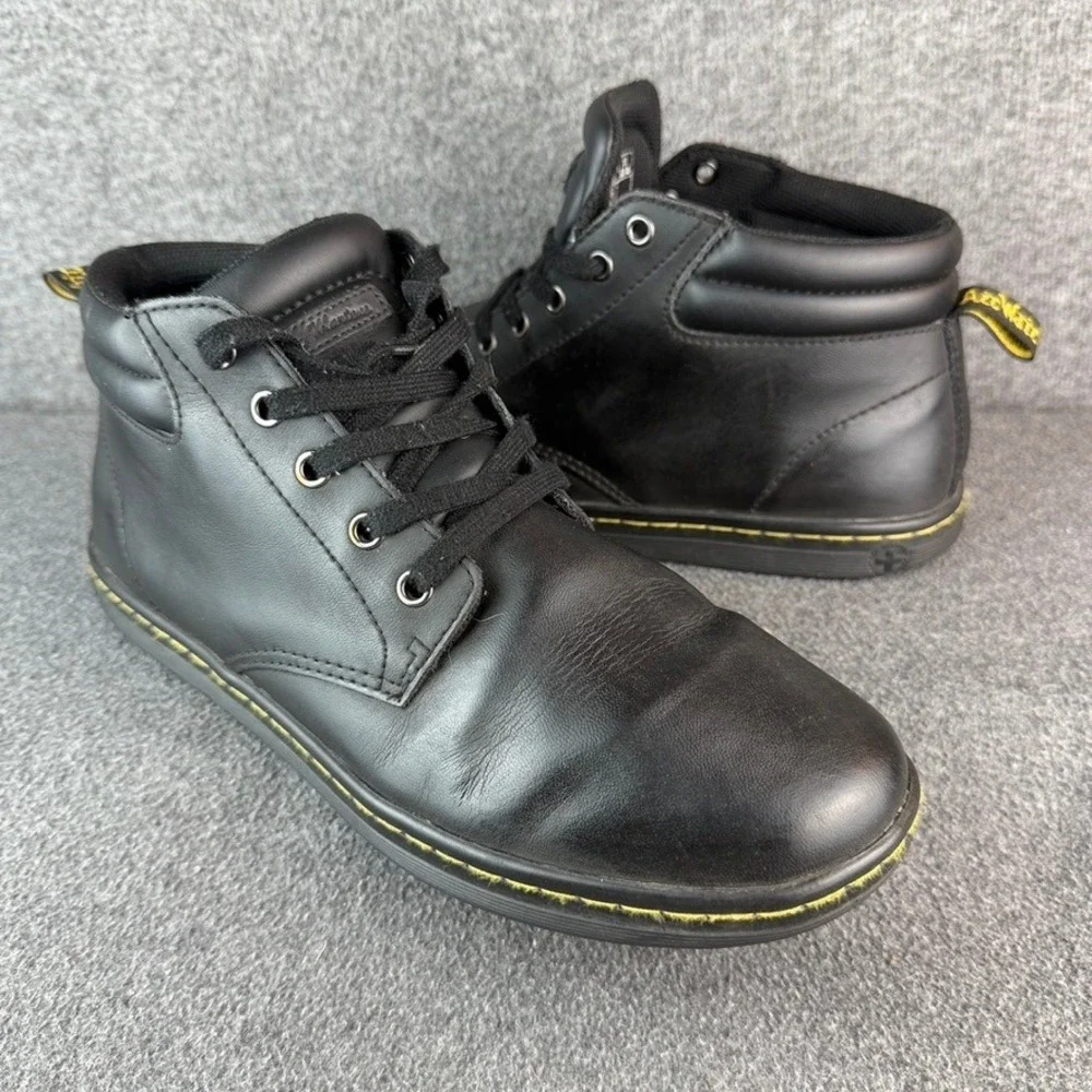 Dr. Martens Maleke Black Leather Casual Boots Sneaker Chukka Mid Mens Size
